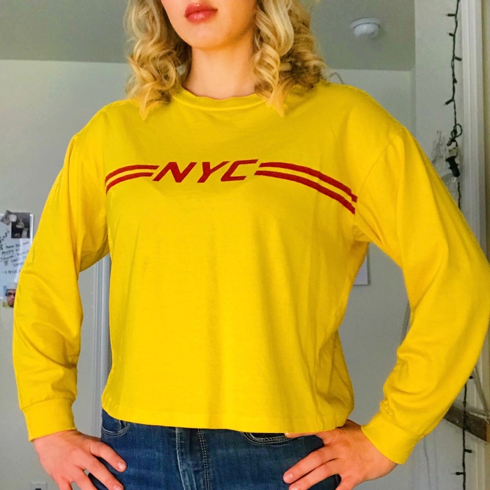 Forever 21 • Long Sleeve Crop Top • Yellow NYC